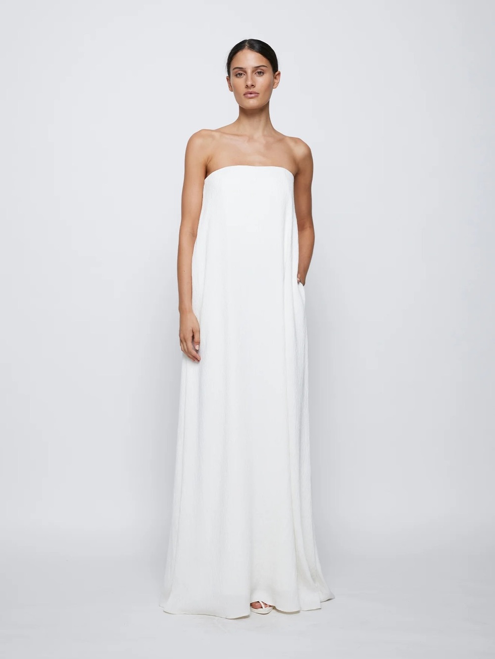 Anna Quan Strapless White Maxi Gown- Delfina size 8